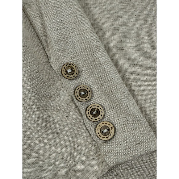 Mazik Womens Flax Ruffle Front Cardigan Lined Natural Sz L - Picture 8 of 11